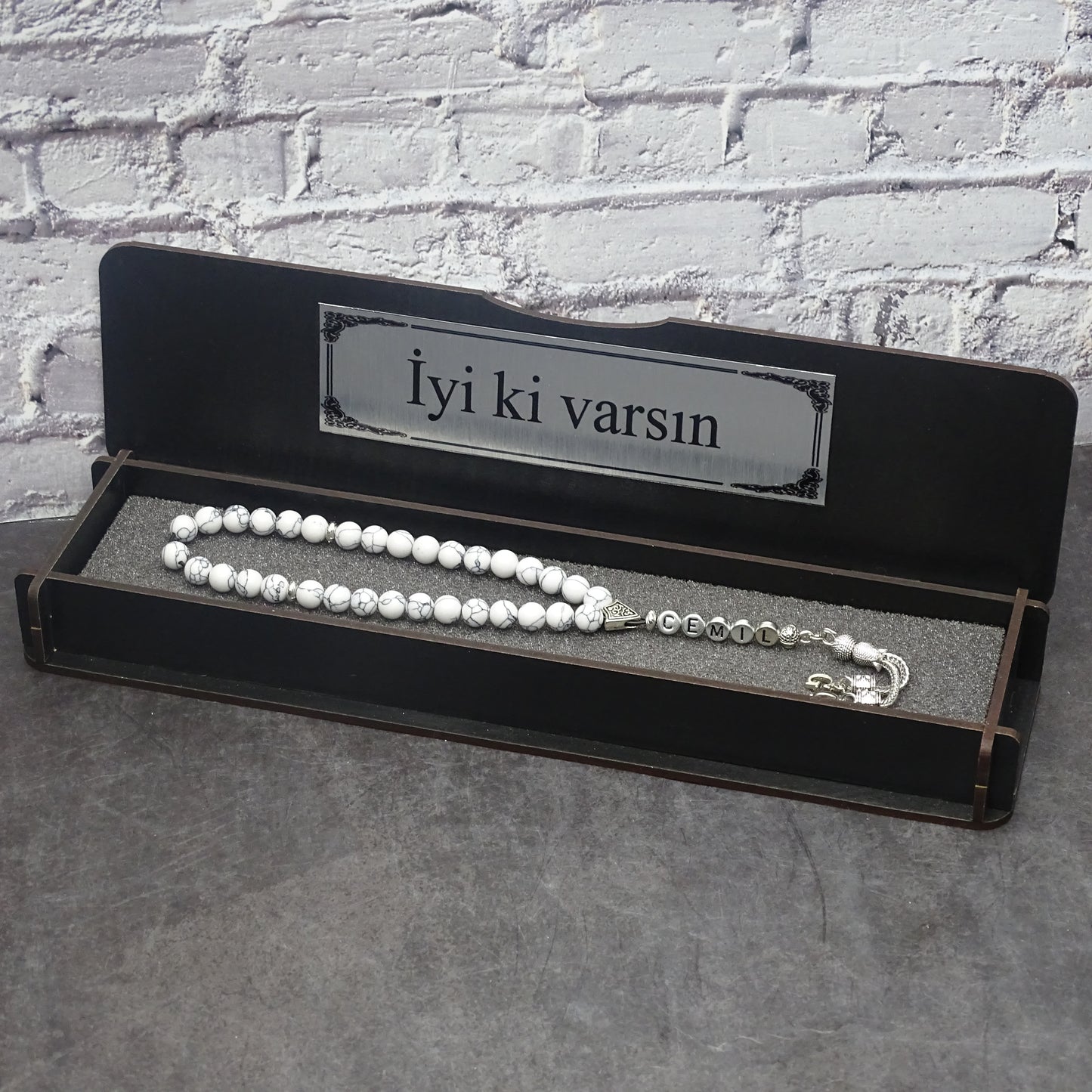 Namen Tesbih aus Naturstein mit Box