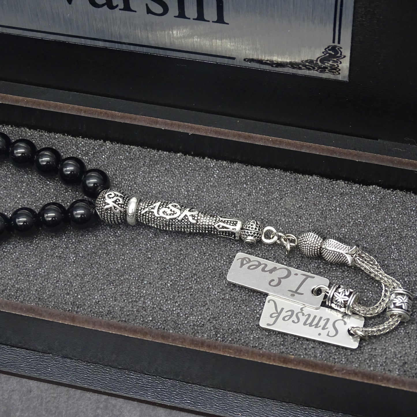 Personalisierter Tesbih aus Naturstein mit Box