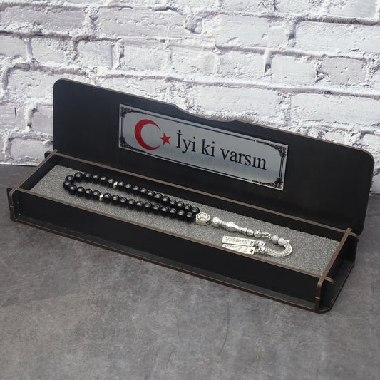 Kutulu doğal taş tesbih