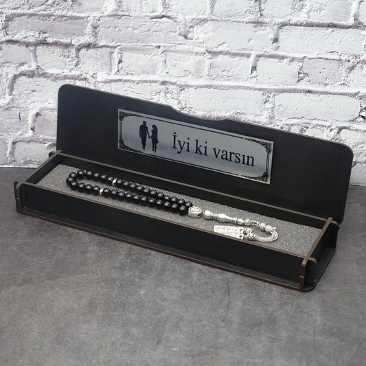 Kutulu doğal taş tesbih