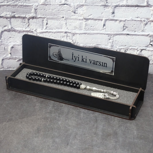 Kutulu doğal taş tesbih