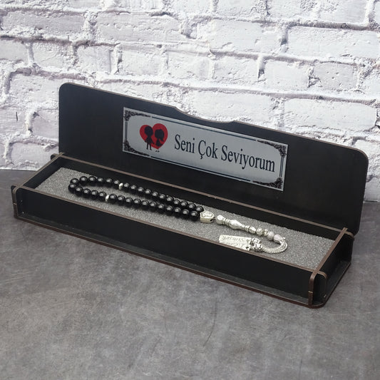 Kutulu doğal taş tesbih