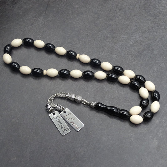 Kehribar Tesbih / Sikma Tesbih Kutulu İsim Yazılı