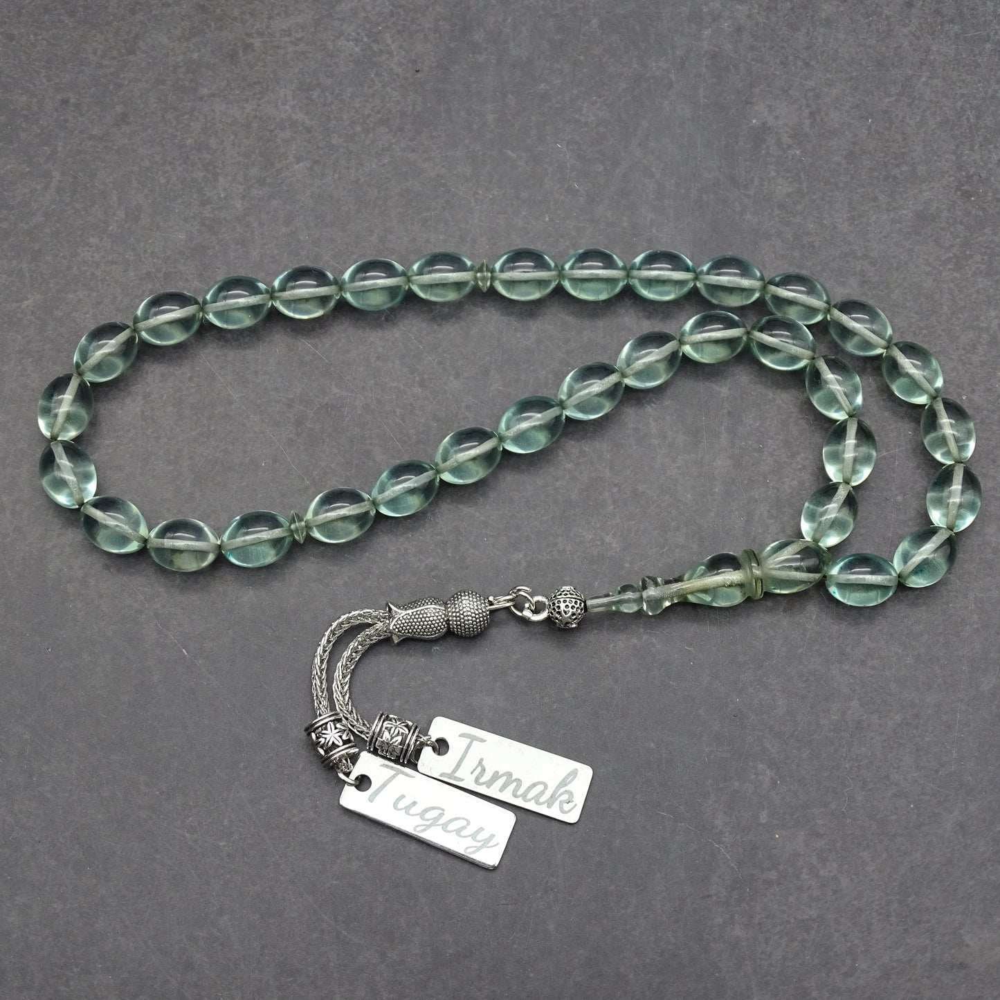 Kehribar Tesbih / Sikma Gebetskette Namen Gravur mit Box