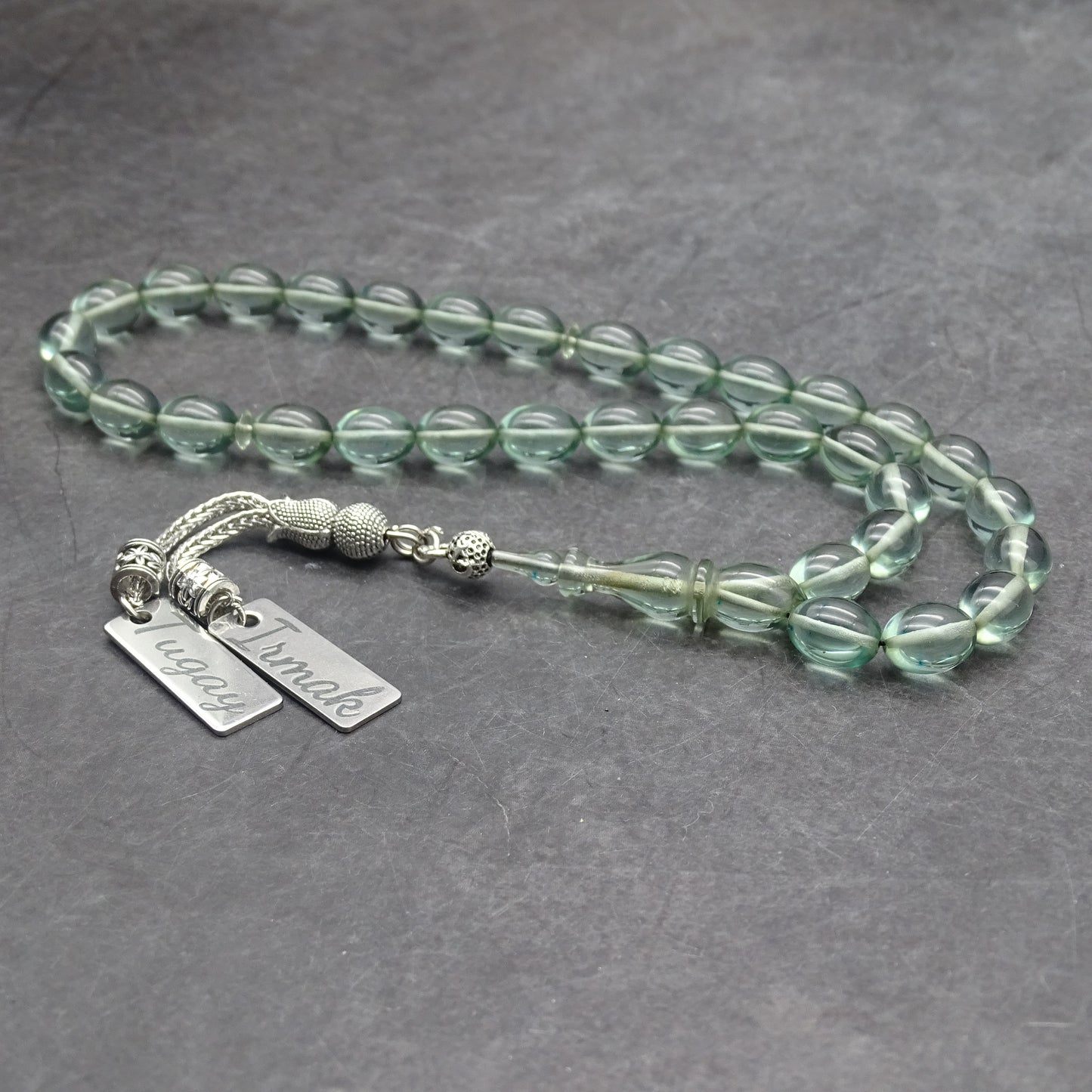 Kehribar Tesbih / Sikma Gebetskette Namen Gravur mit Box