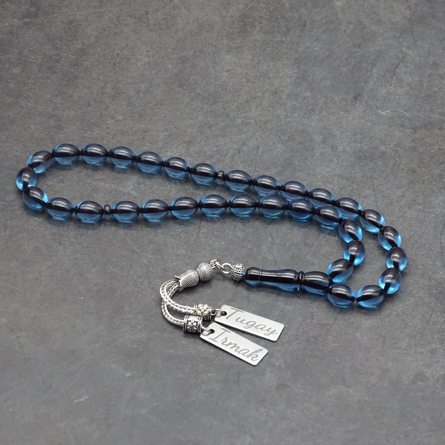 Kehribar Tesbih / Sikma Tesbih Kutulu İsim Yazılı