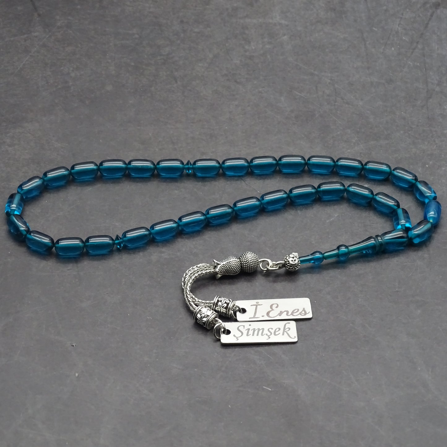 Kehribar Tesbih / Sikma Gebetskette Namen Gravur mit Box