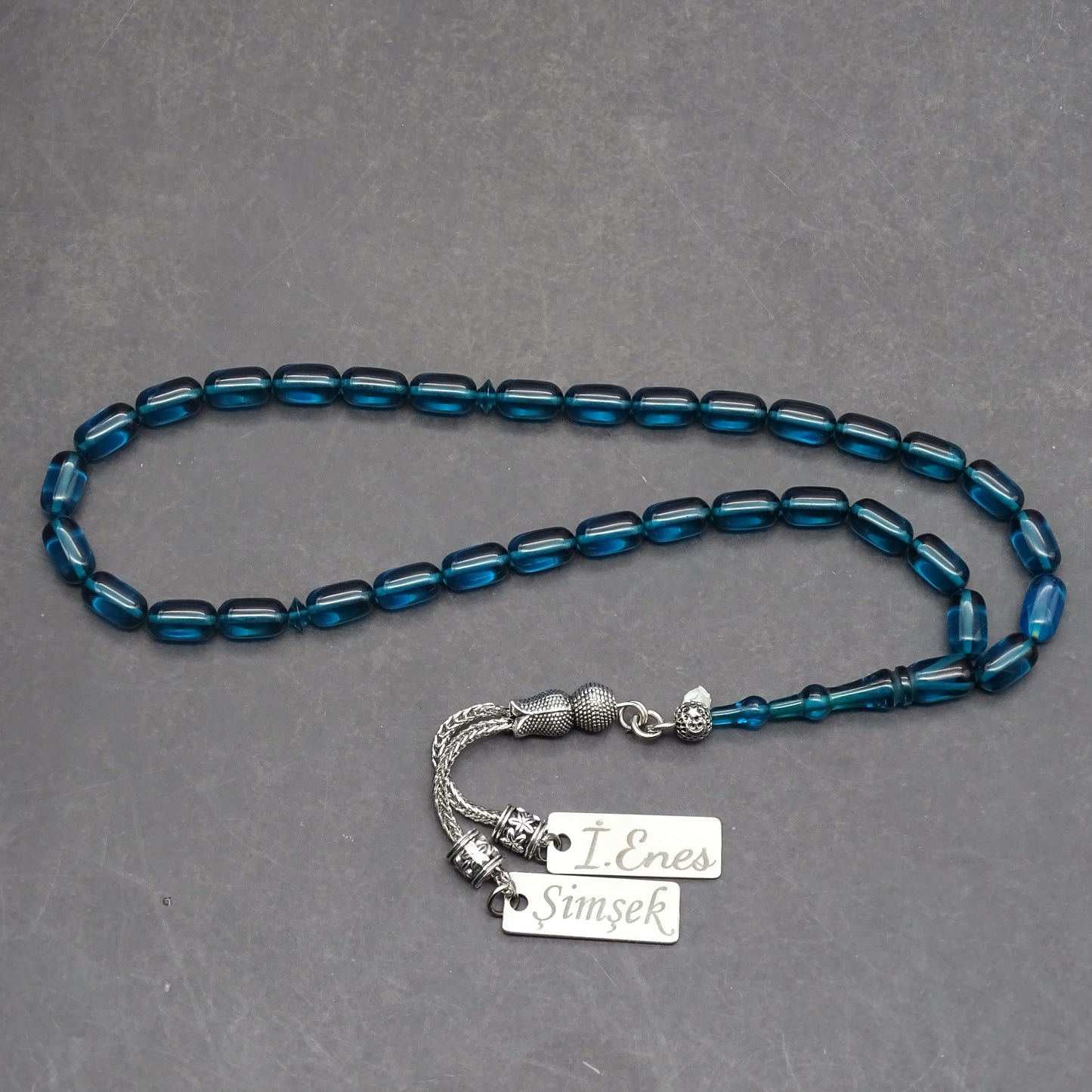 Kehribar Tesbih / Sikma Gebetskette Namen Gravur mit Box