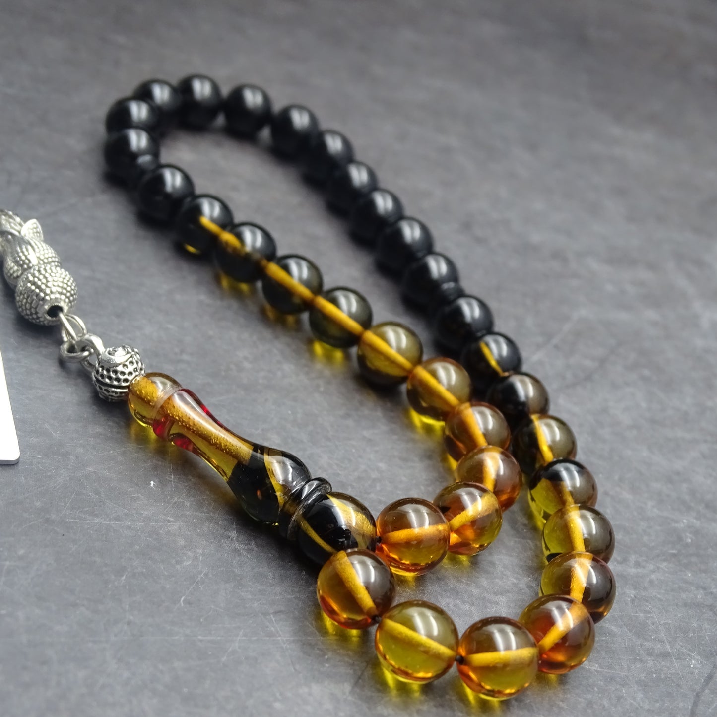 Kehribar Tesbih / Sikma Tesbih Kutulu İsim Yazılı