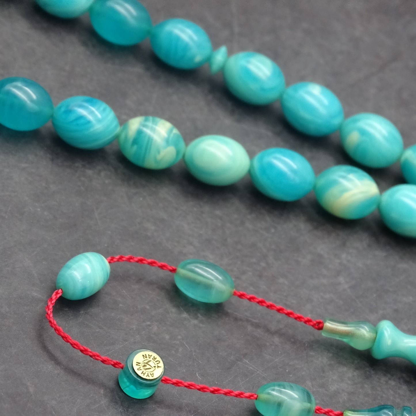 Kehribar Tesbih / Sikma Gebetskette Namen Gravur mit Box