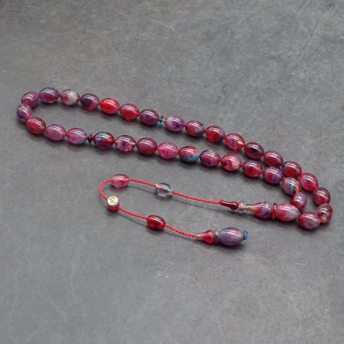 Kehribar Tesbih / Sikma Gebetskette Namen Gravur mit Box