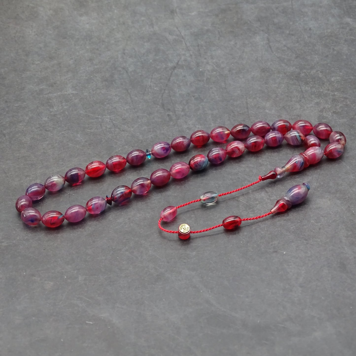 Kehribar Tesbih / Sikma Gebetskette Namen Gravur mit Box