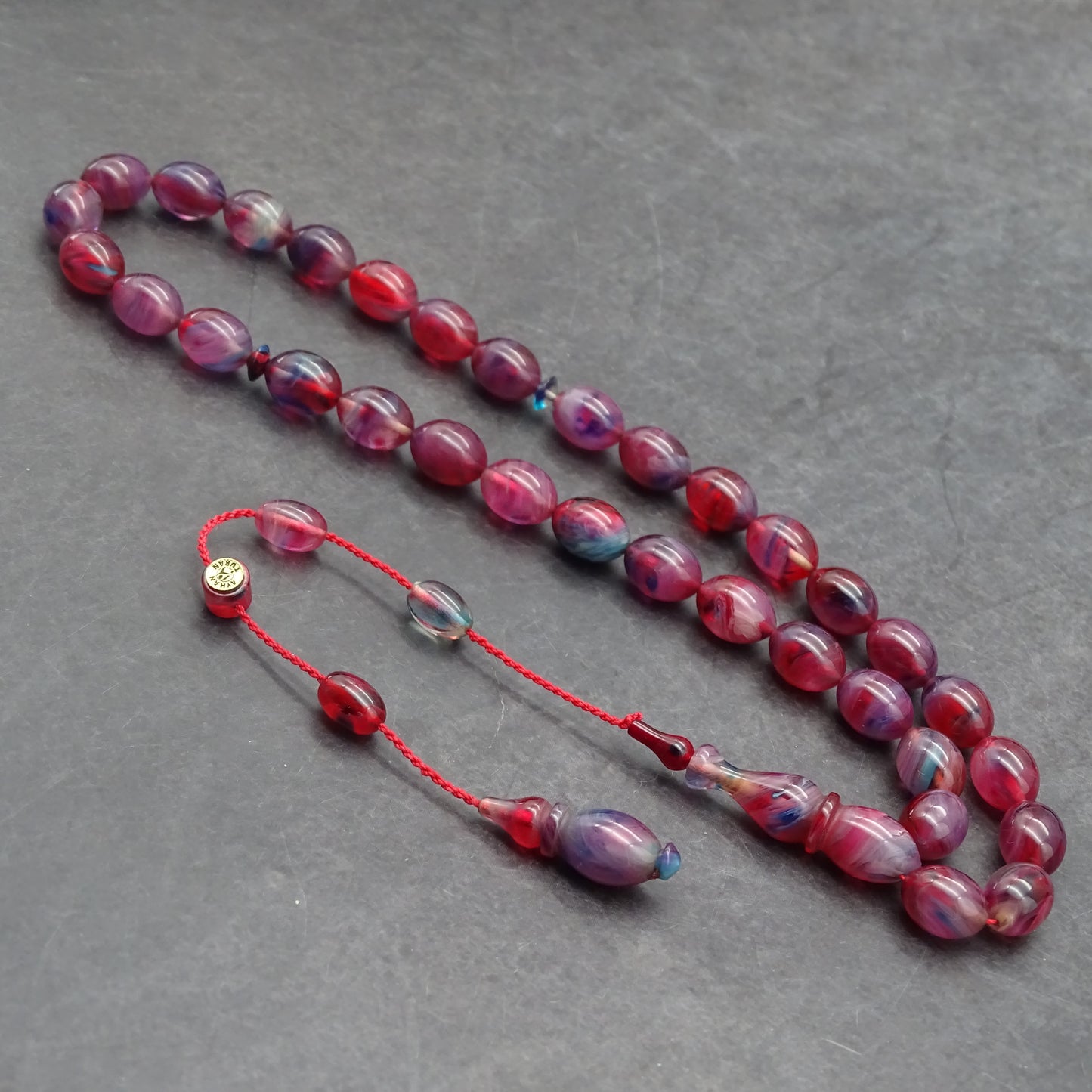 Kehribar Tesbih / Sikma Gebetskette Namen Gravur mit Box