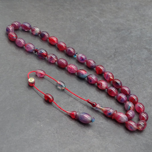 Kehribar Tesbih / Sikma Tesbih Kutulu İsim Yazılı