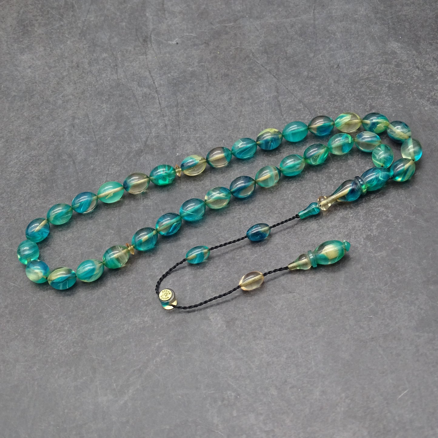 Kehribar Tesbih / Sikma Tesbih Kutulu İsim Yazılı