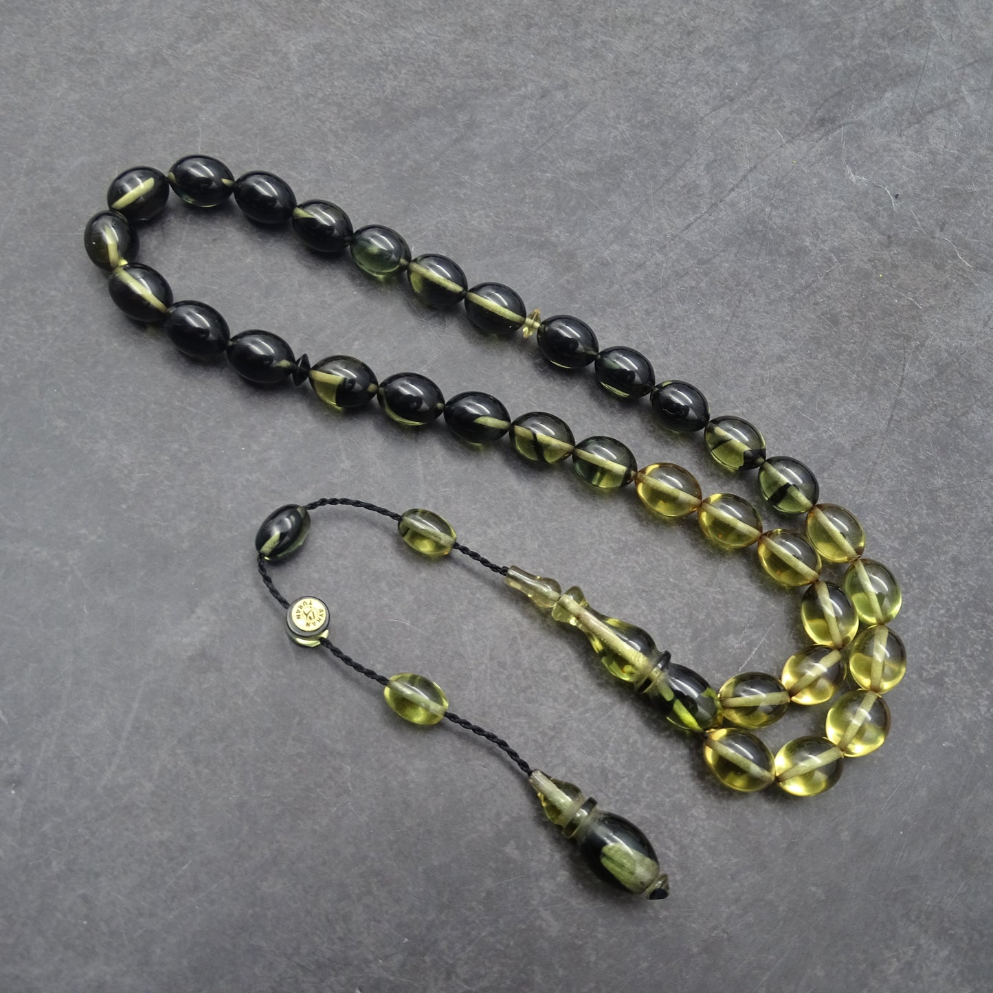 Kehribar Tesbih / Sikma Tesbih Kutulu İsim Yazılı