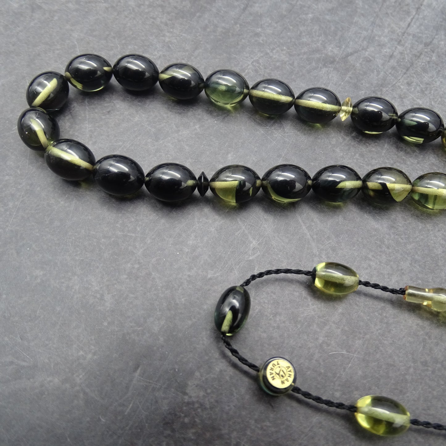 Kehribar Tesbih / Sikma Tesbih Kutulu İsim Yazılı