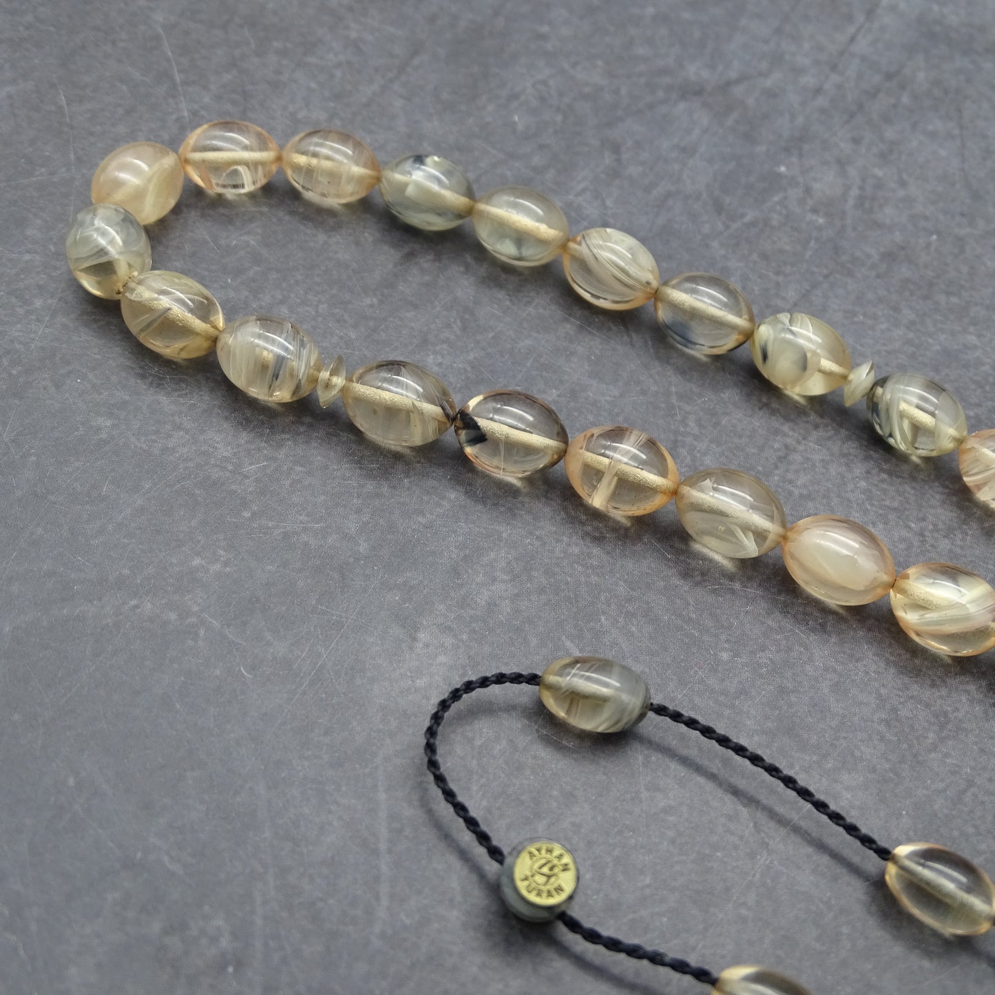 Kehribar Tesbih / Sikma Tesbih Kutulu İsim Yazılı