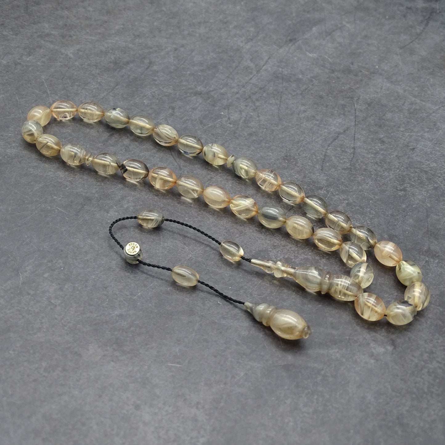 Kehribar Tesbih / Sikma Tesbih Kutulu İsim Yazılı