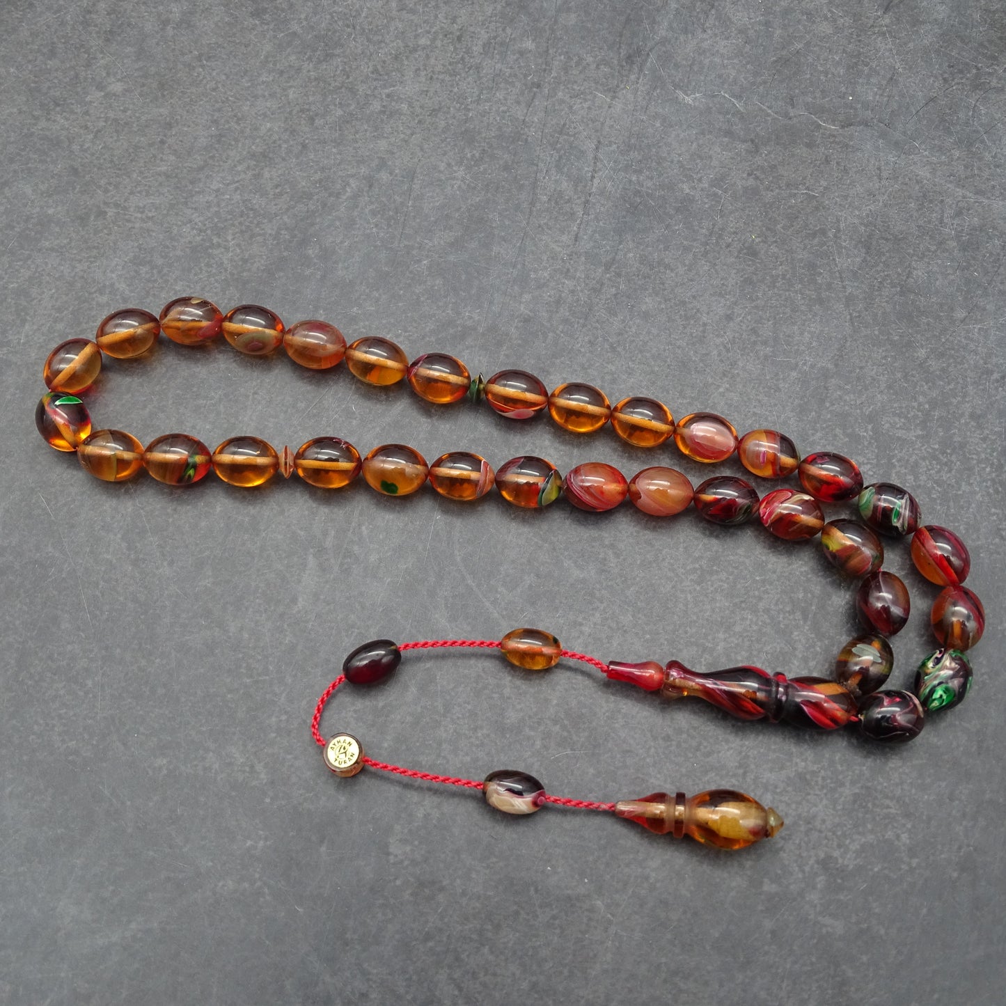 Kehribar Tesbih / Sikma Tesbih Kutulu İsim Yazılı