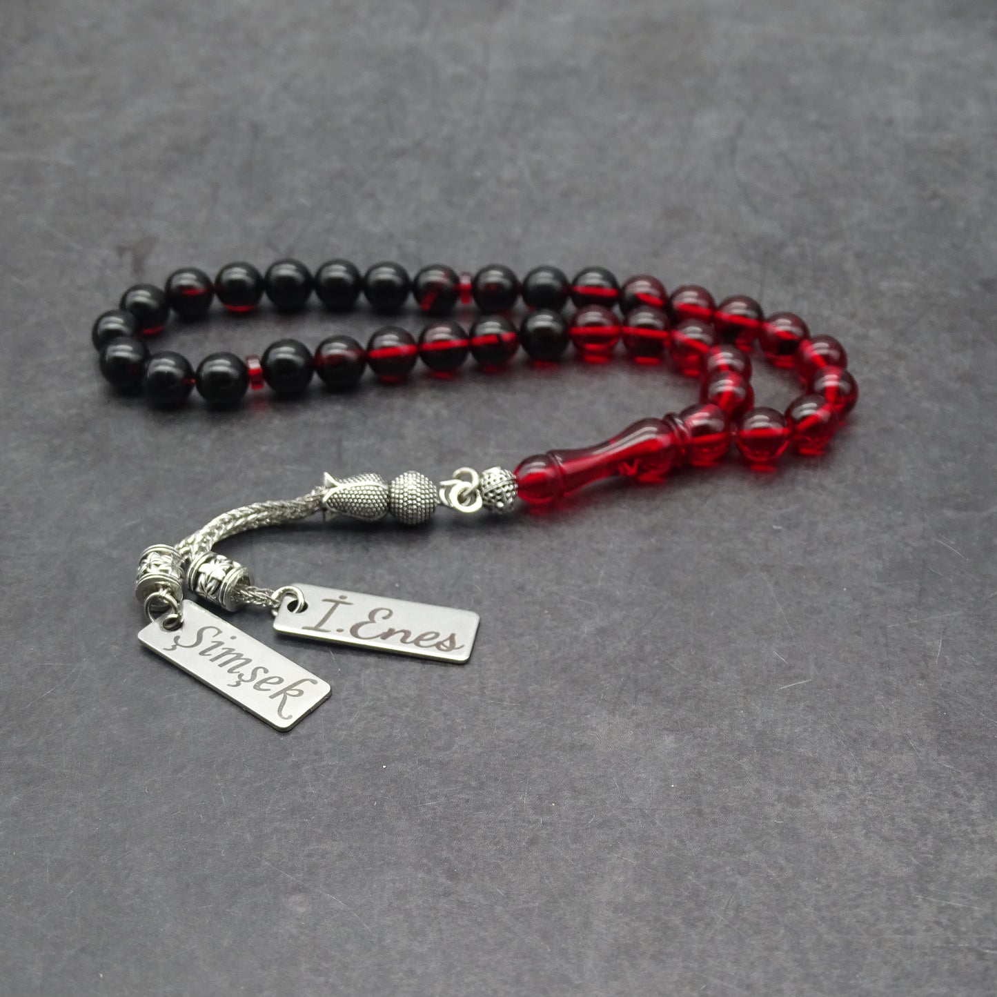 Kehribar Tesbih / Sikma Gebetskette Namen Gravur personalisiert