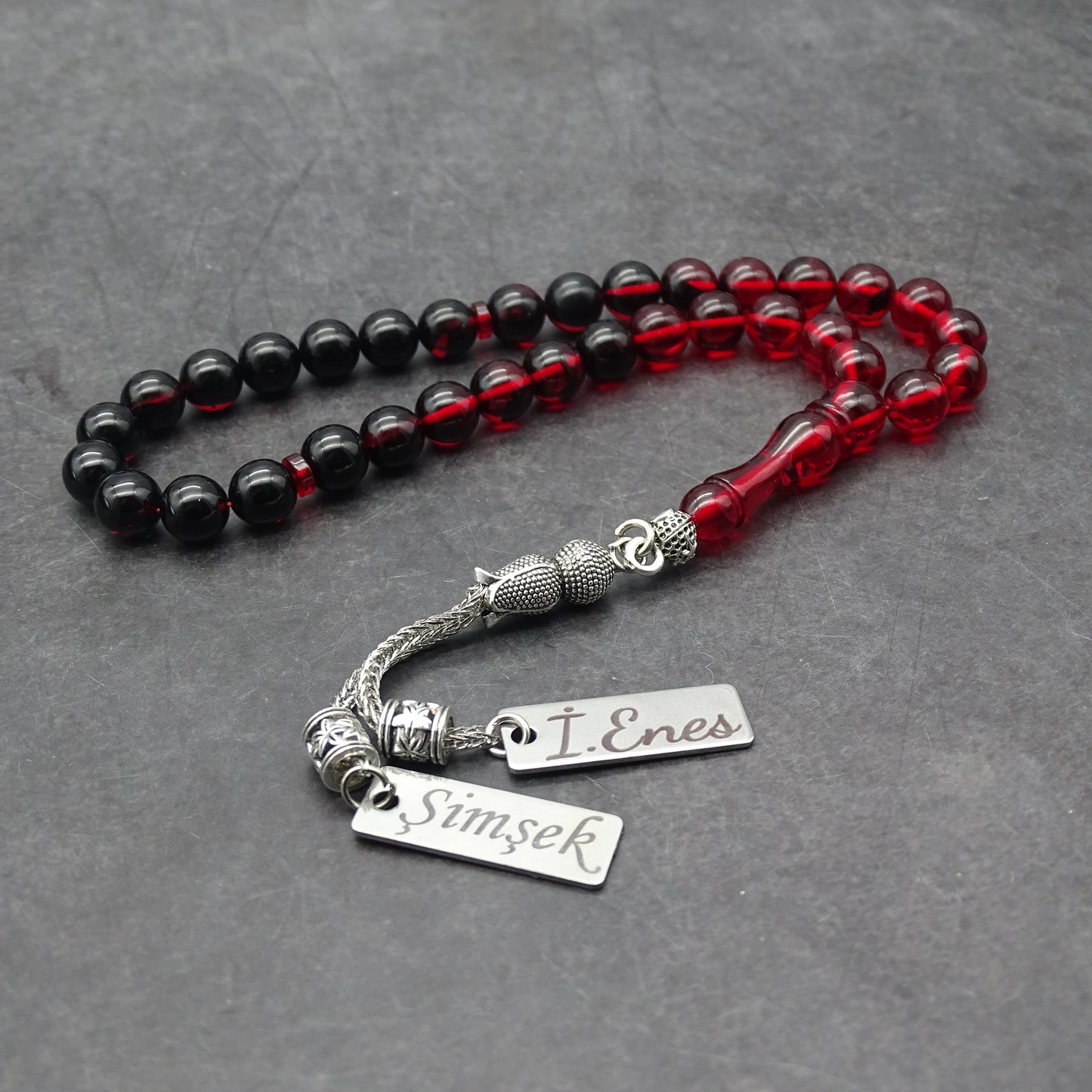 Kehribar Tesbih / Sikma Gebetskette Namen Gravur personalisiert