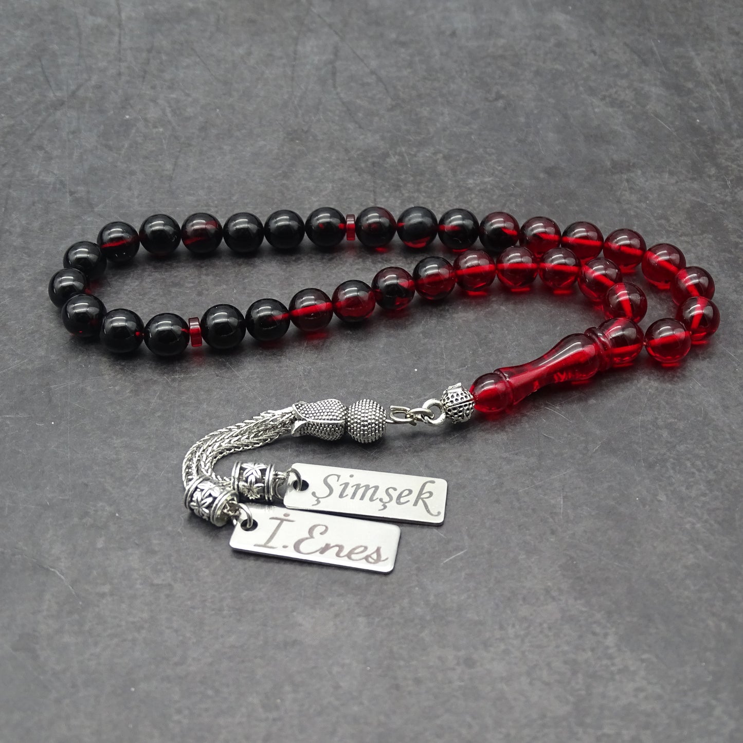 Kehribar Tesbih / Sikma Gebetskette Namen Gravur personalisiert