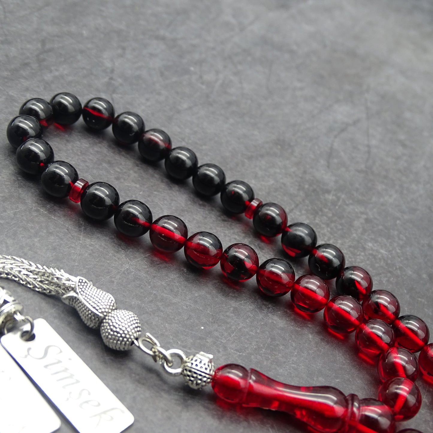 Kehribar Tesbih / Sikma Tesbih Kutulu İsim Yazılı