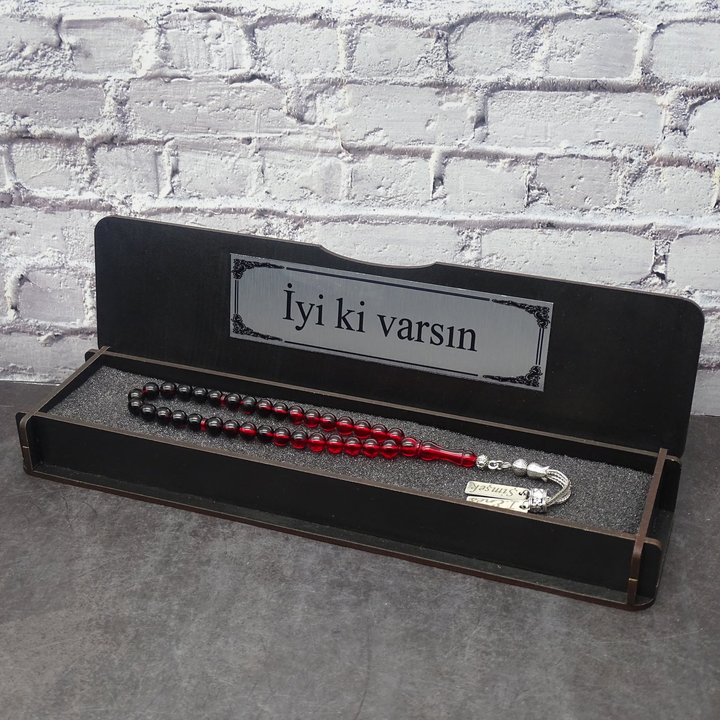 Kehribar Tesbih / Sikma Gebetskette Namen Gravur personalisiert