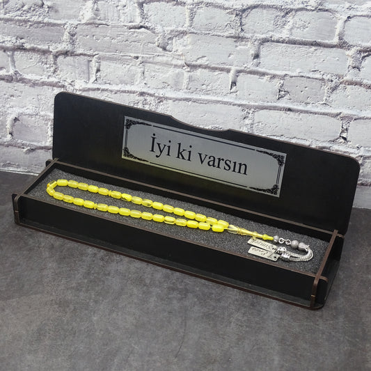 Kehribar Tesbih / Sikma Gebetskette Namen Gravur personalisiert