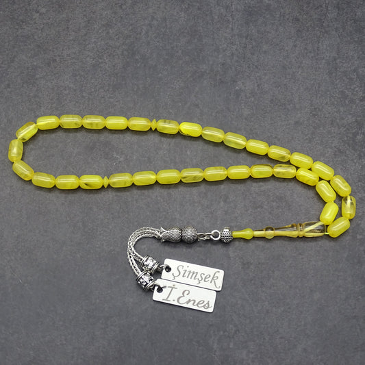 Kehribar Tesbih / Sikma Gebetskette Namen Gravur personalisiert