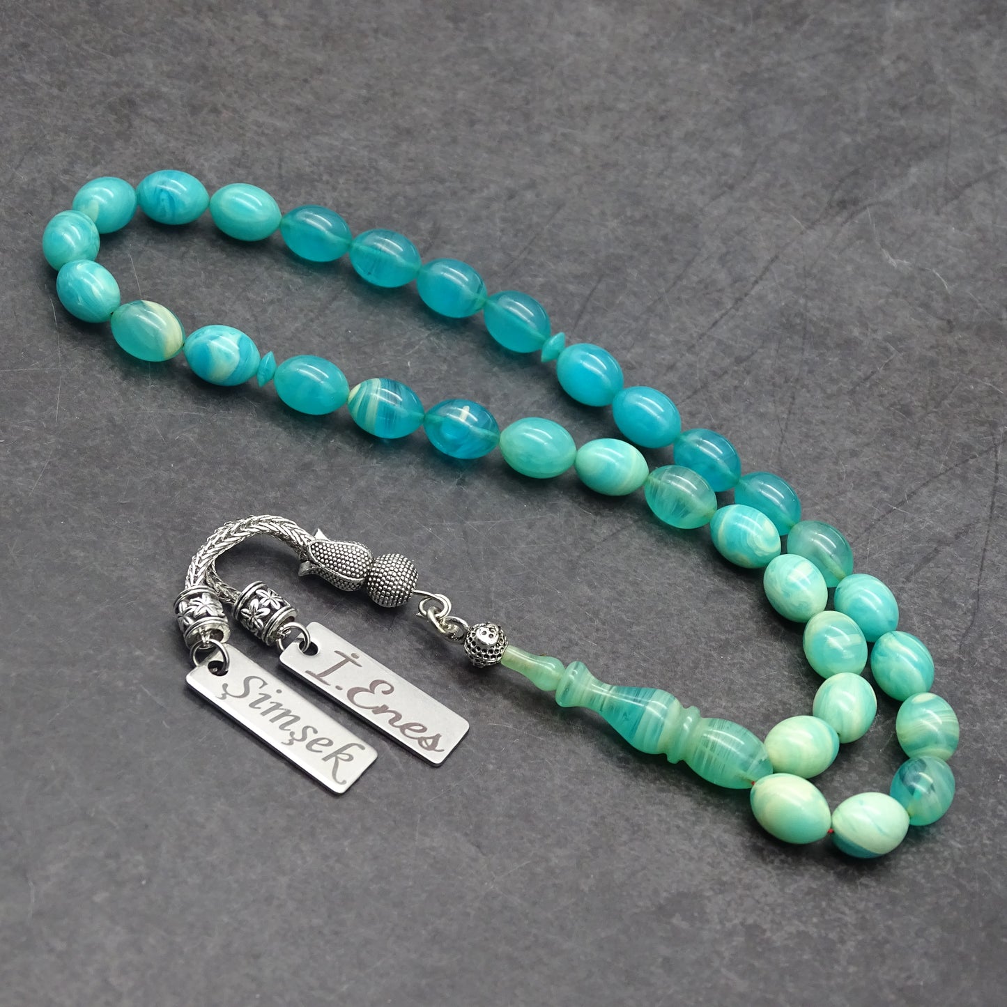 Kehribar Tesbih / Sikma Gebetskette Namen Gravur personalisiert