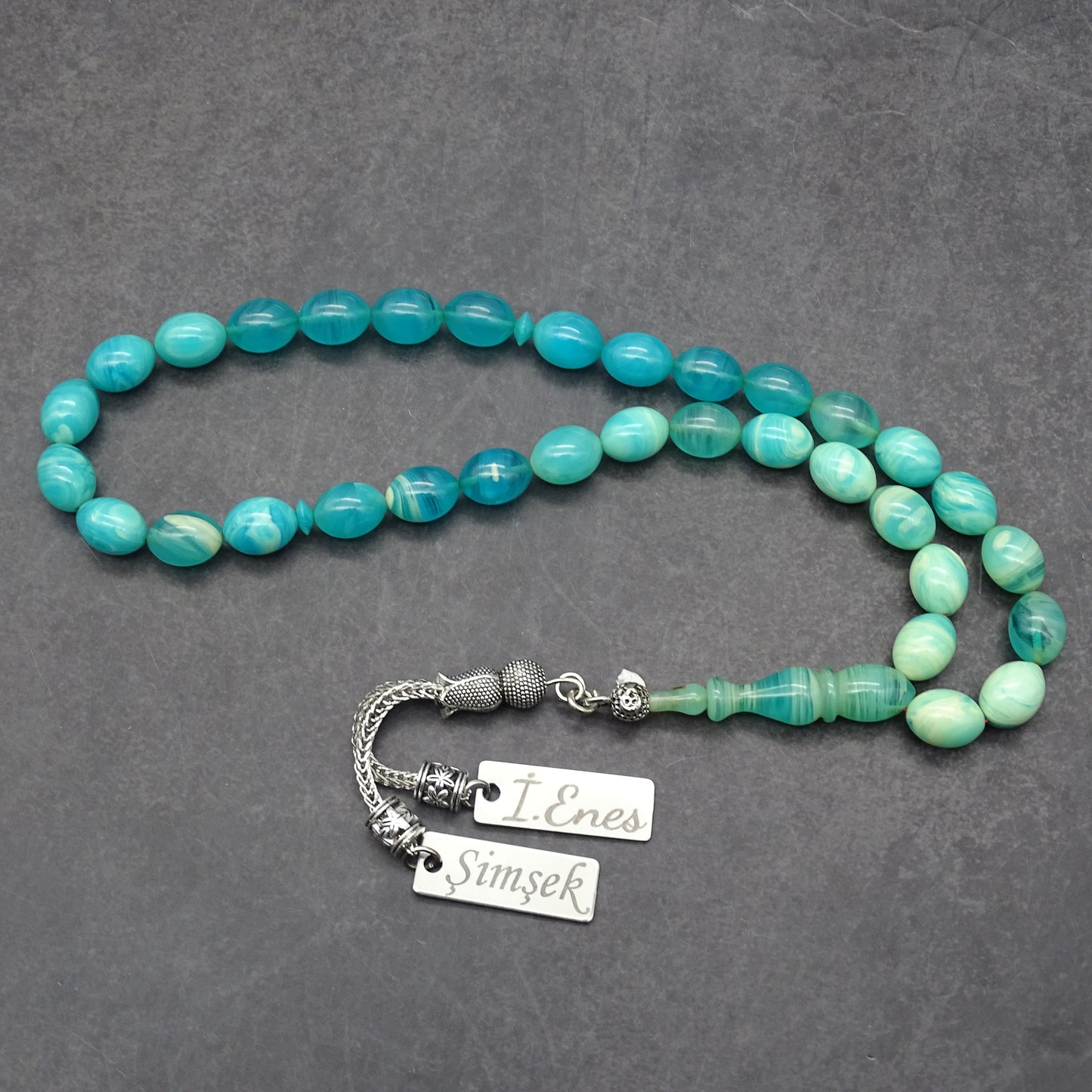 Kehribar Tesbih / Sikma Gebetskette Namen Gravur personalisiert