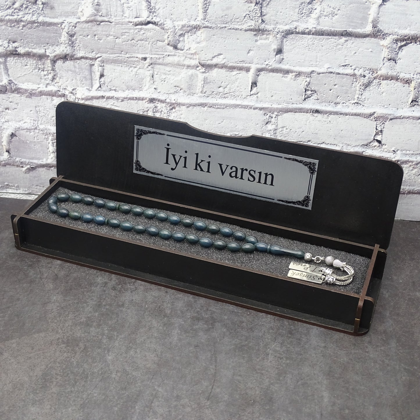 Kehribar Tesbih / Sikma Gebetskette Namen Gravur personalisiert