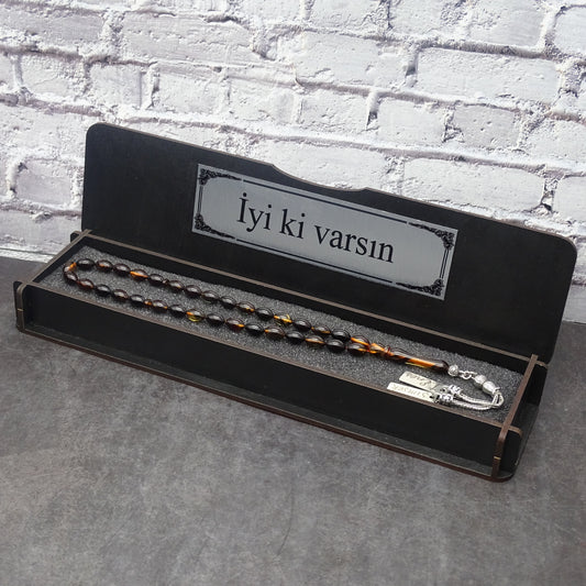 Kehribar Tesbih / Sikma Gebetskette Namen Gravur personalisiert