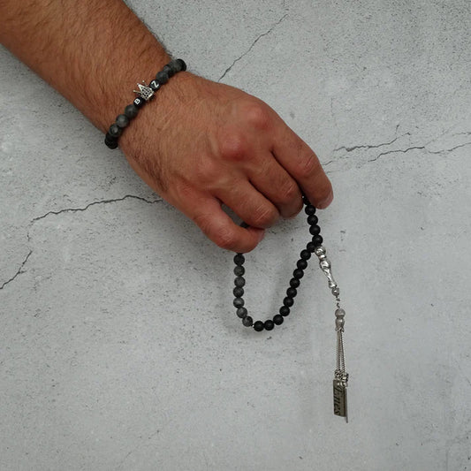 Tesbih / Gebetskette mit Namen Gravur und Armband mir Name aus Naturstein