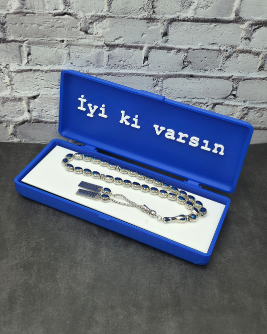 Zultanit Renk Değiştiren Değerli Taş Tesbih Hediye Kutusuyla 