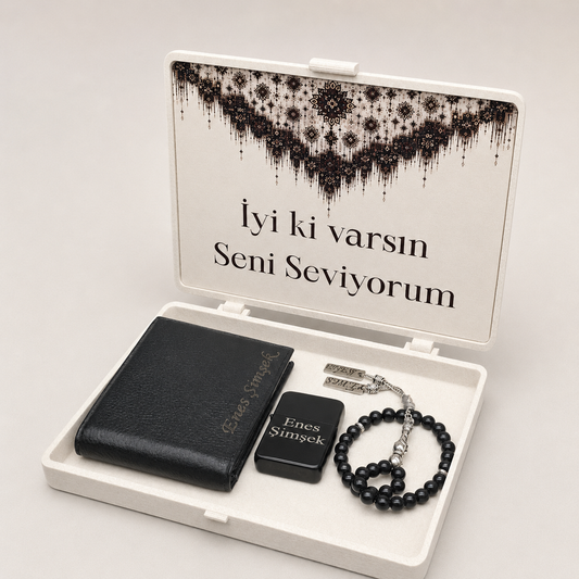 Tesbih Geschenkset Für Männer Mit Geldbörse  SE Premium Box