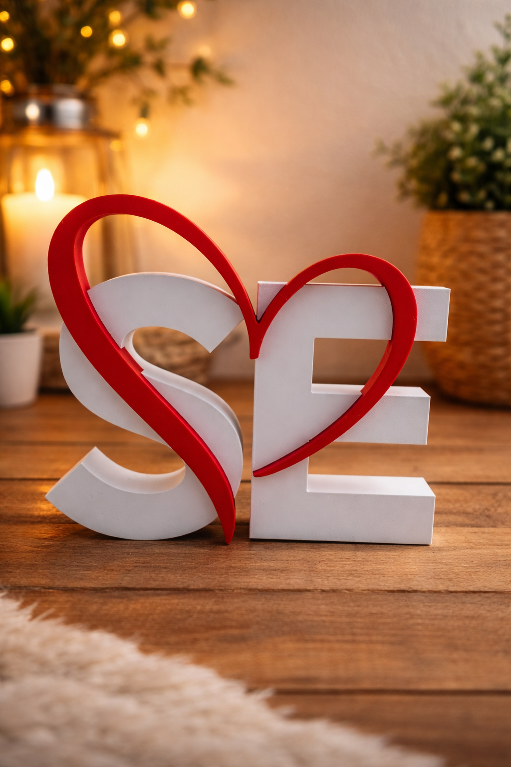 Personalisierbares Buchstaben-Dekor mit Herz