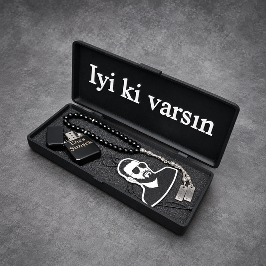 Persönliche Tesbih Geschenkset für Männer mit Gravur