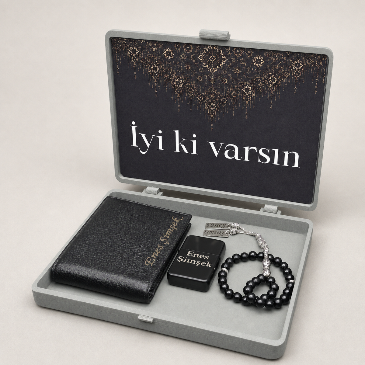 Tesbih Geschenkset Für Männer Mit Geldbörse  SE Premium Box