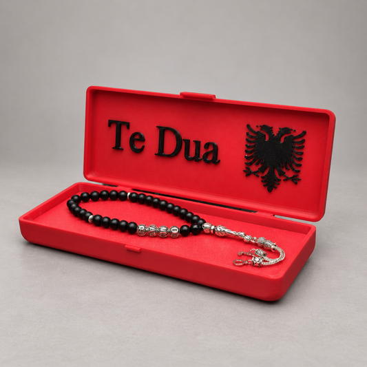 Personalisierte Gebetskette (Tesbih)  aus Naturstein individueller Geschenkbox (albanien)