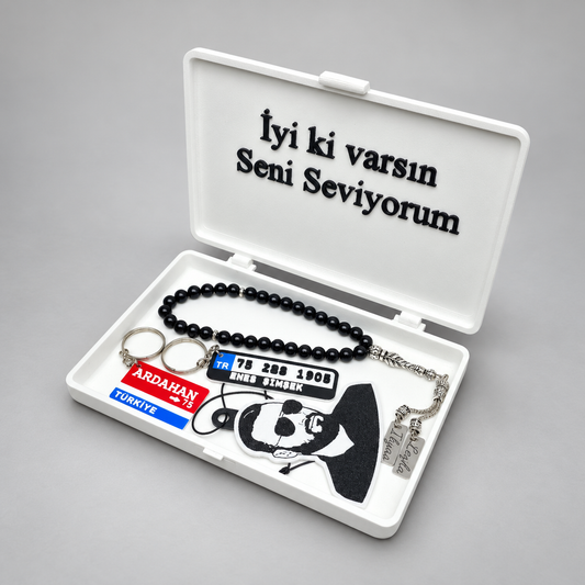 Persönliche Tesbih Geschenkset für Männer mit Gravur