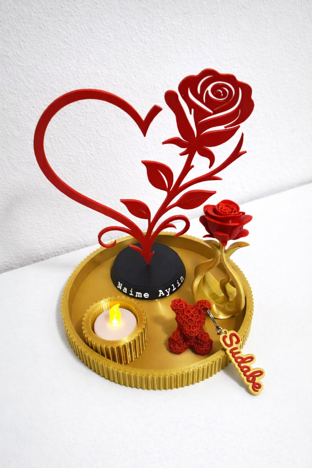 Elegantes personalisiertes Rosen-Set – Geschenk für Frauen & Muttertag (handgefertigt)
