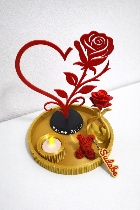 Elegantes personalisiertes Rosen-Set – Geschenk für Frauen & Muttertag (handgefertigt)