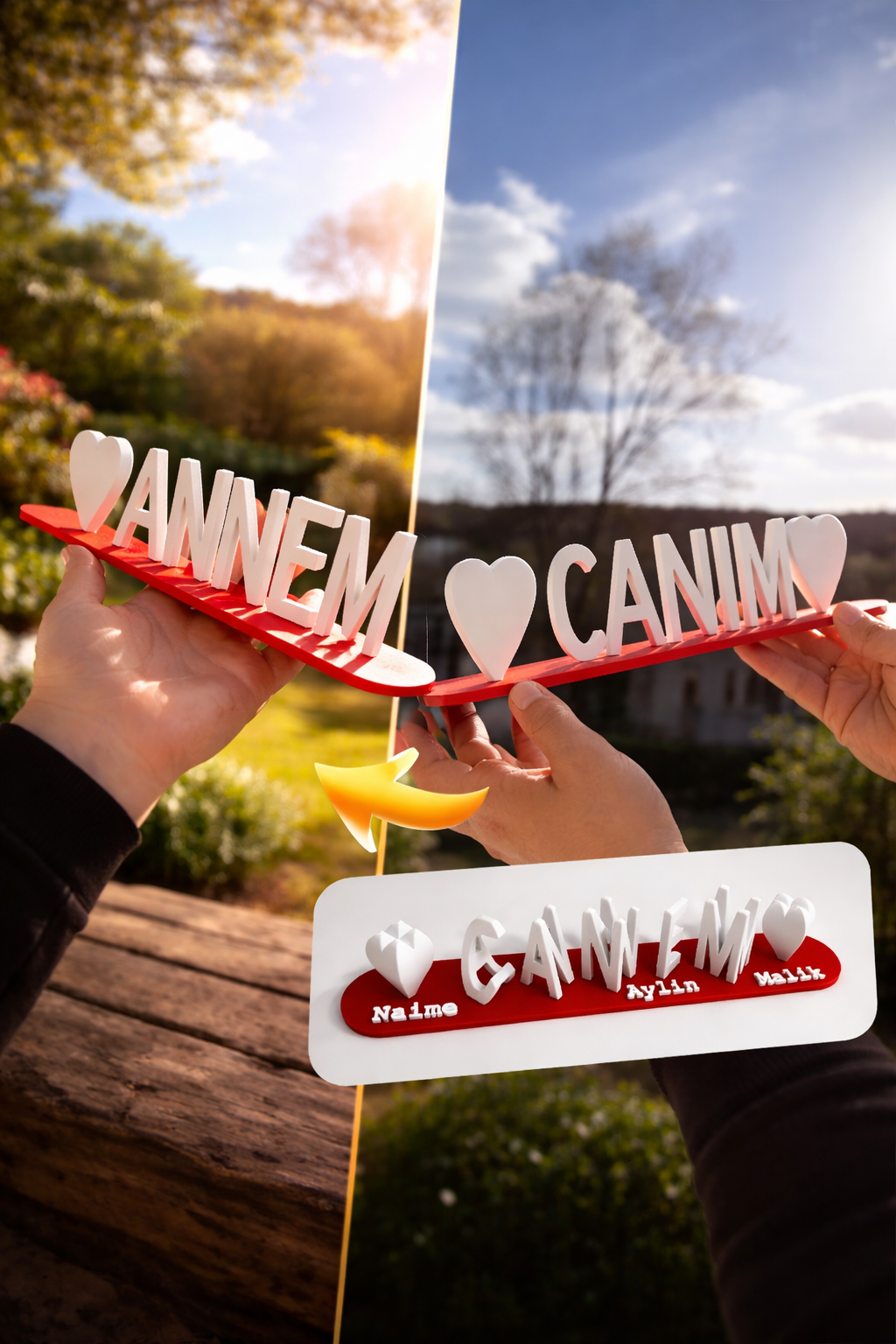 Kişiye Özel İsimli Dekor – Annem / Canım
