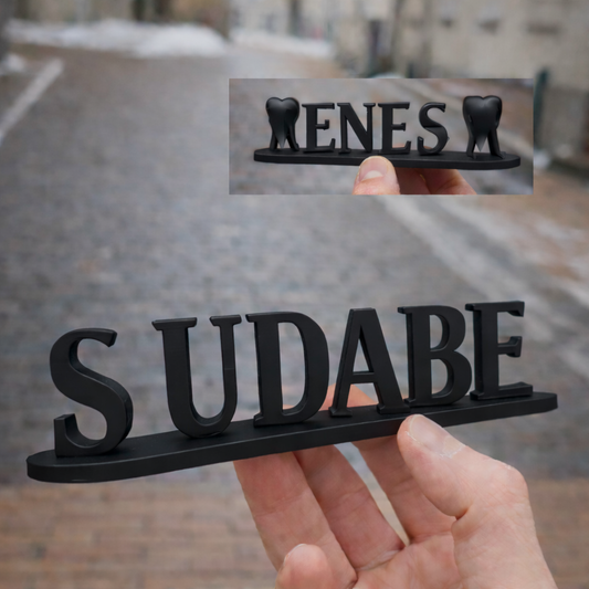 Personalisiertes Doppelnamen-Illusion Namensschild