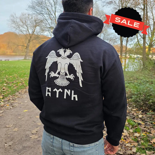 Hoodie Schwarz - Cift Basli Kartal TÜRK