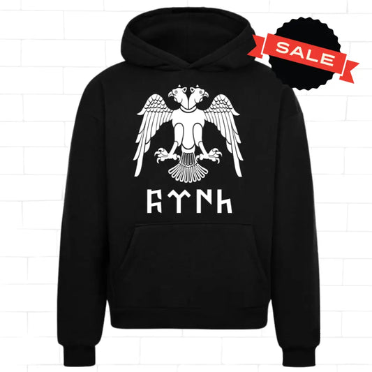 Hoodie Schwarz - Cift Basli Kartal TÜRK