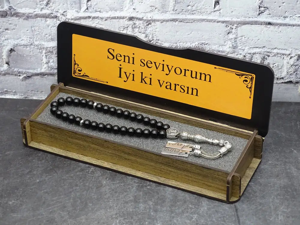 Personalisierte Naturstein Tesbih Mit Box